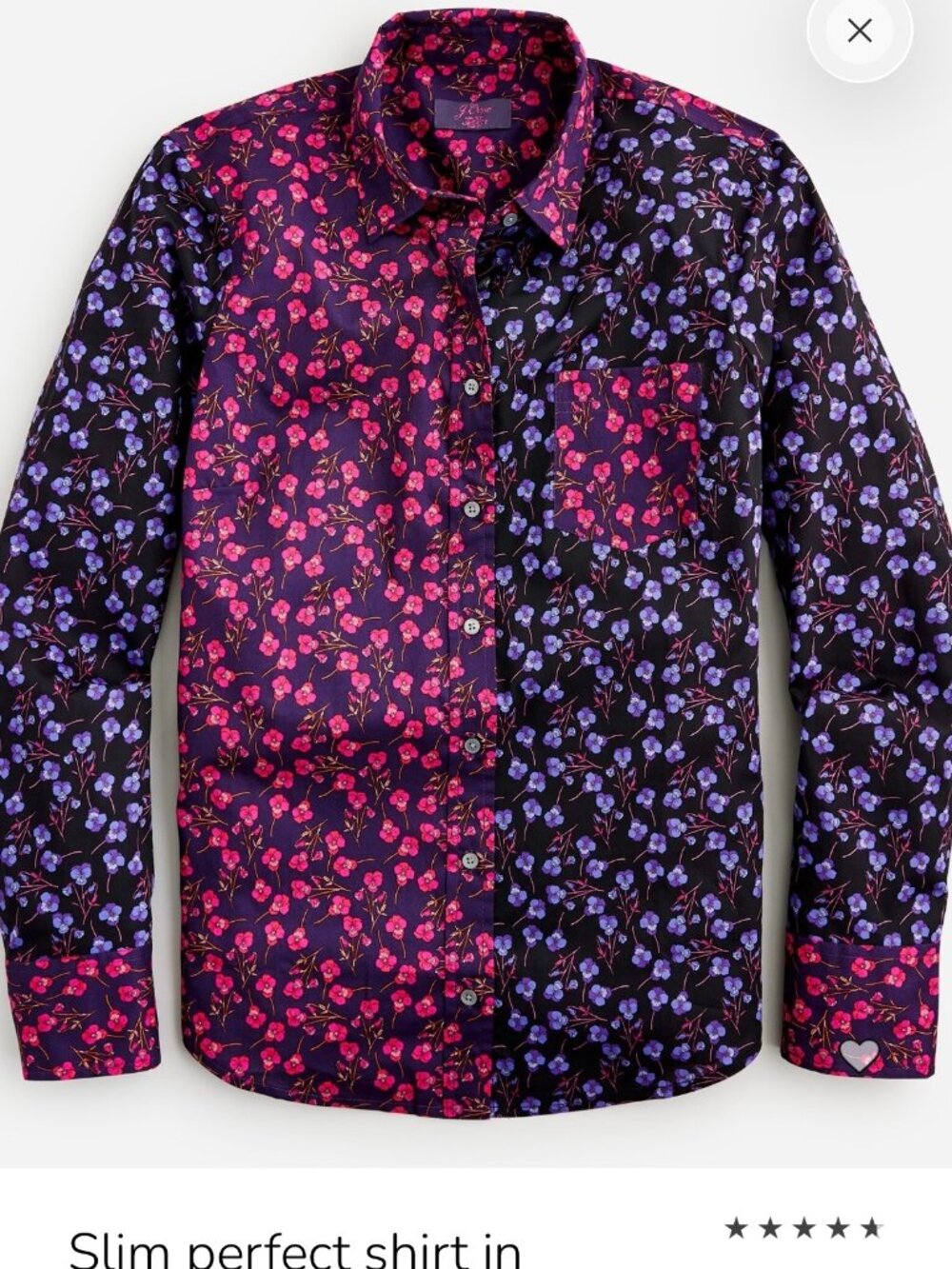 J.Crew Liberty Mixed Prints Slim Perfect Floral Shirt Size 4